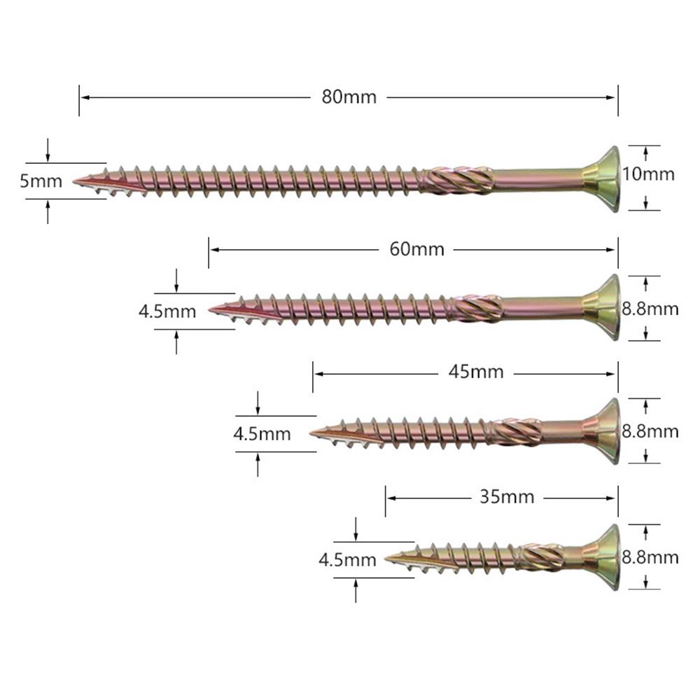 Galvanized 100 PCS Metal Deck for Fence Binding Woodworking Supplies Fastener Screws T25 Screws