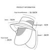 Big Wide Brim Visor Hat Men Women Sunshade Fishing Sun Cap with Sunscreen Face Mask for Outdoor Work Jungle Safari  Neck Protect
