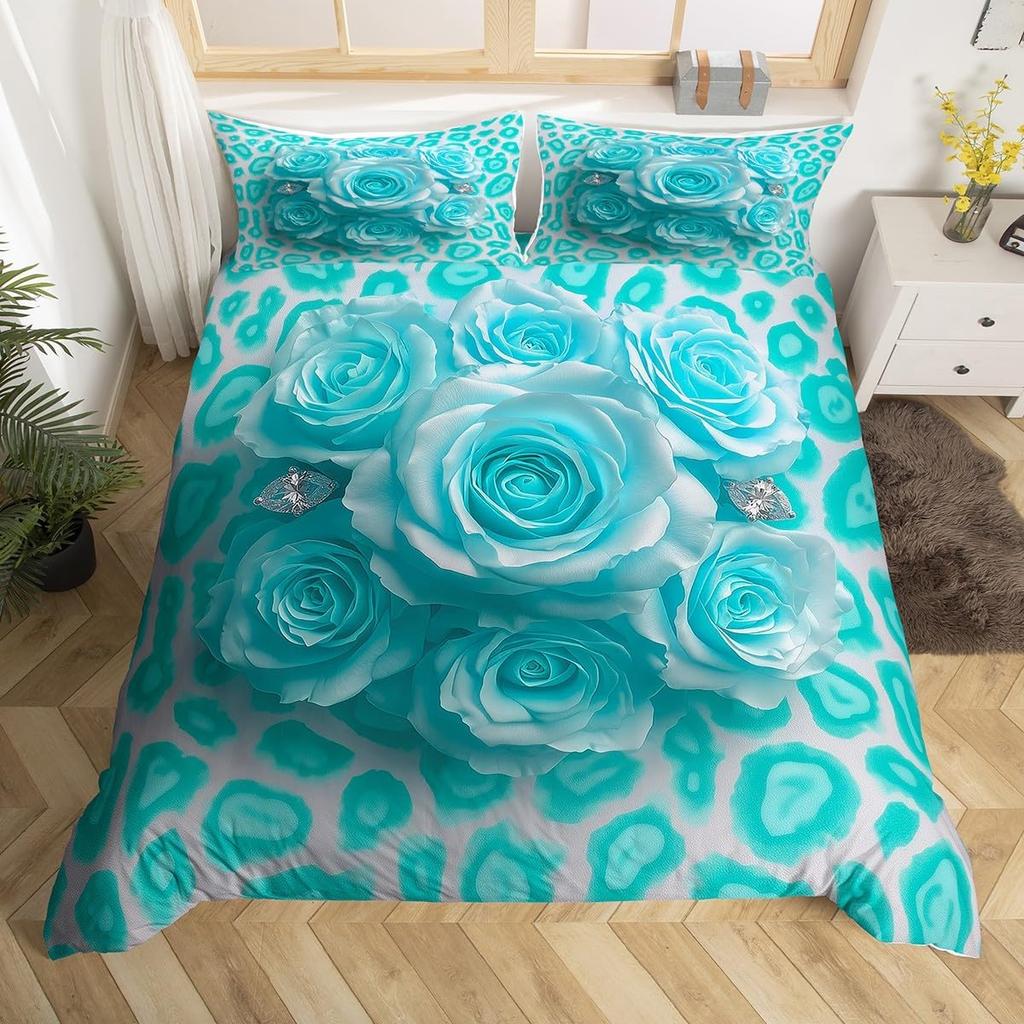 Rose Butterfly Duvet Cover Queen King Size Butterfly Valentine'S Day Quilt Cover Bedding 3 Pcs Rose Flower Quilt Cover 3 Pcs