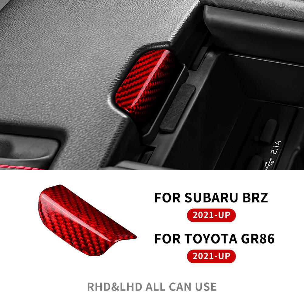 Наклейка из настоящей твердой углеродной фибры для Subaru BRZ Toyota GR86 2025 2025 2025 2025 Декор кнопки центрального подстаканника Внутренние аксессуары