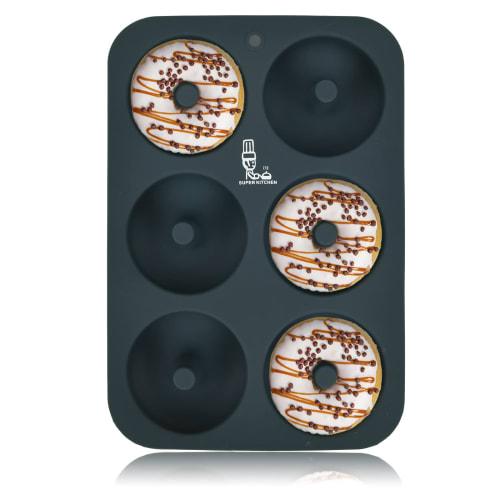 SUPER KITCHEN Силиконовая форма для пончиков, Форма для кексов, Инструмент для выпечки, Антипригарная, 6 ячеек, Термостойкая, Для выпечки пончиков и маффинов, Кухонный инструмент, Форма, Легко