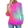 Женская повседневная элегантная удобная модная футболка с круглым вырезом и топ с градиентным принтом