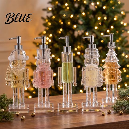 Festive Tabletop Decoration for Winter Holidays Christmas Theme Hand Soap Dispenser, Nutcracker/Santa/Snowman/Cookie Man/Christmas Tree Shape,