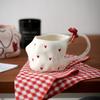 Cute Large Capacity Underglaze Red Love Ceramic Cup Creative Mug Water Cup Christmas Valentine's Day Gift