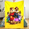Alvin and the Chipmunks Theme Printed Blanket - Perfect for Couch, Bed, Travel & Outdoor Use | Machine Washable, Cozy & Durable.
