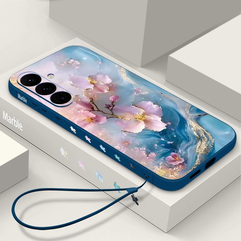 Чехол с узором «Золотой Мрамор» Для Samsung Galaxy S26 S25 Ultra S24 S23 S22 Plus S21 FE A15 A16 A17 A35 A36 A54 A55 A56 5G Мягкий чехол