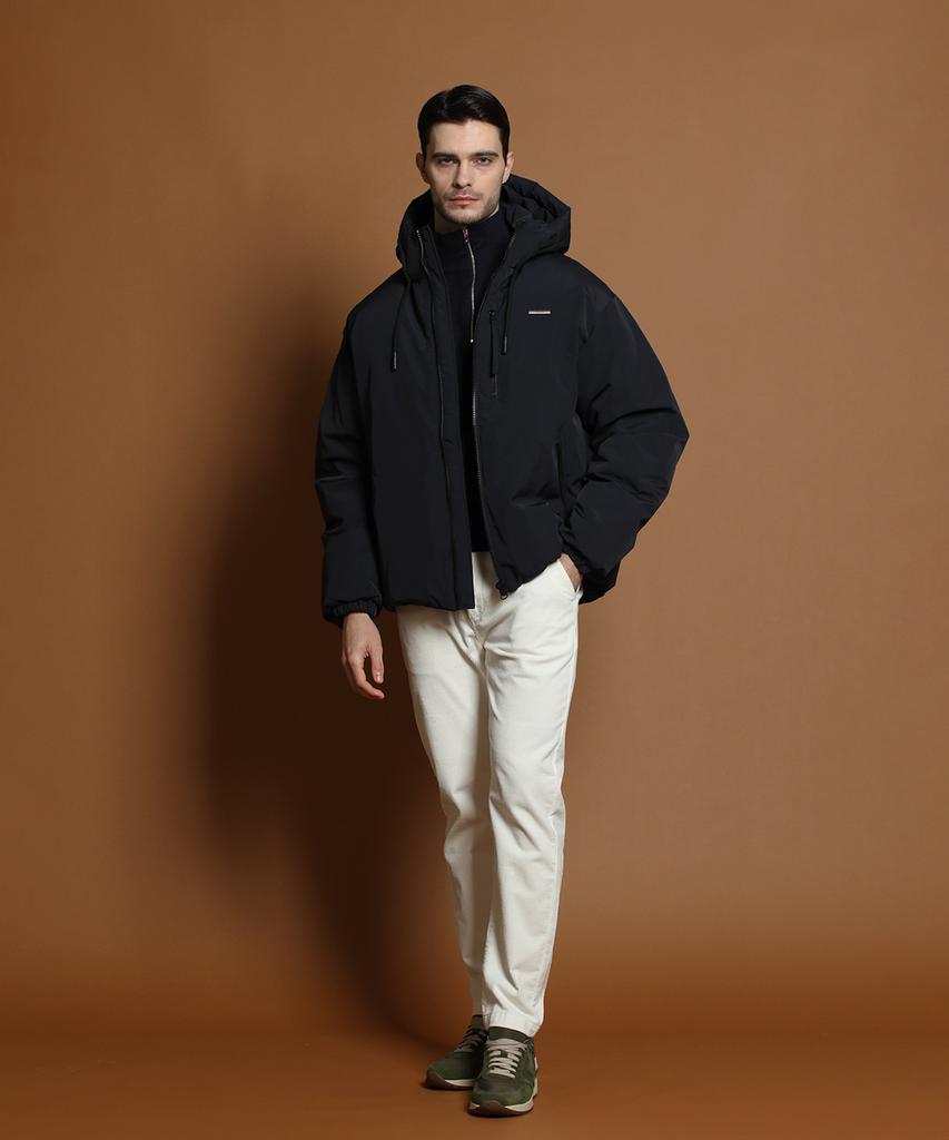 Panicale Navy Duck Down Hooded Padded Jacket