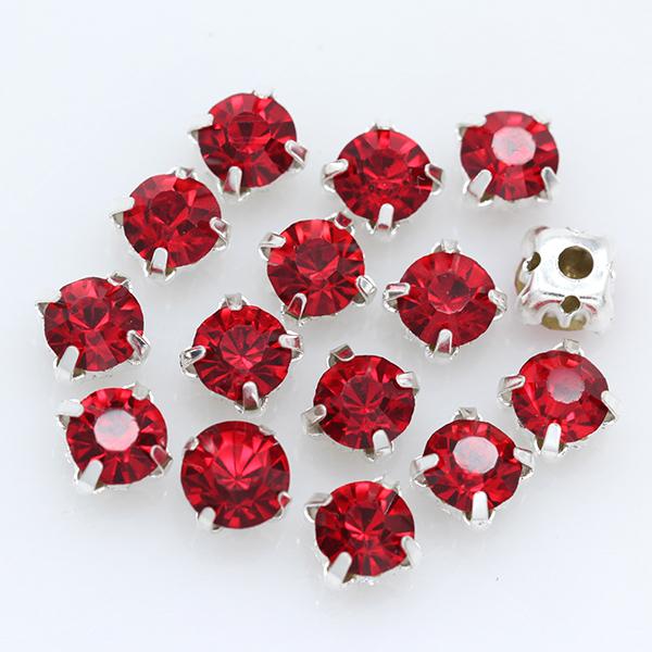 40 цветов 4 мм 100 шт./упак. стеклянные круглые пришивные стразы с серебряными когтями для украшений, свадебных платьев, одежды, поделок, отделки