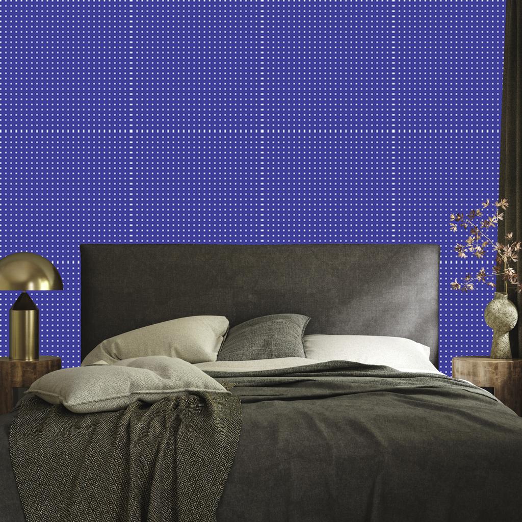 Dots Wallpaper, blue background, blue center for Living Room and Bedroom 50x1000