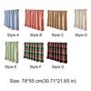 Ruffled Edge Farmhouse Plaid Kitchen Oven Skirt Cotton Privacy Partition Curtain  Porch