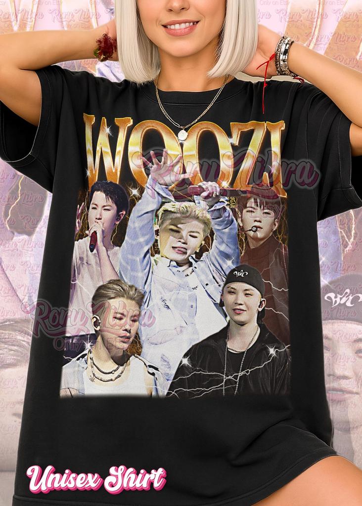 Woozi Bootleg Shirt and kids tshirt, Vintage Kpop Idol Singer Performer Seventeen Tee, 90s Retro Throwback T-Shirt and kids tshirt, Woozi Sweater
