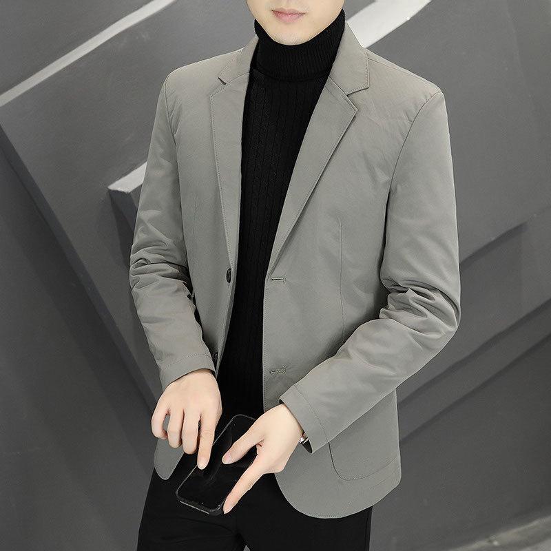 Осенне-зимний новый мужской пуховый костюм корейской версии Slim Fit теплый костюм