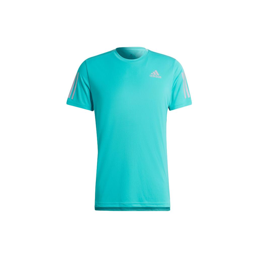 Adidas Logo Print Crew Neck Sport T-Shirt Men Tops Light-Blue HB7435