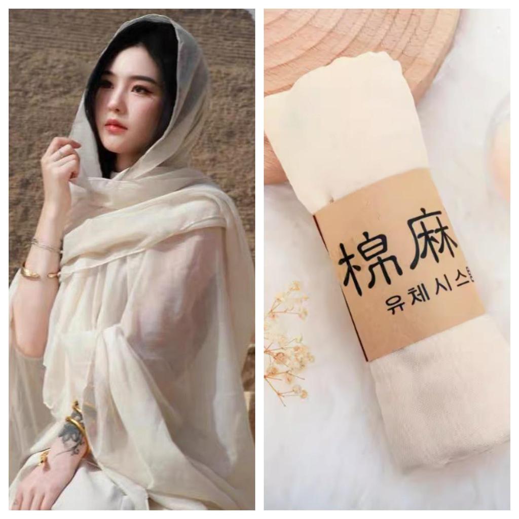 Wasteland Desert Travel Cotton-Linen Scarf: Women's Silk Sunscreen Shawl & Headscarf