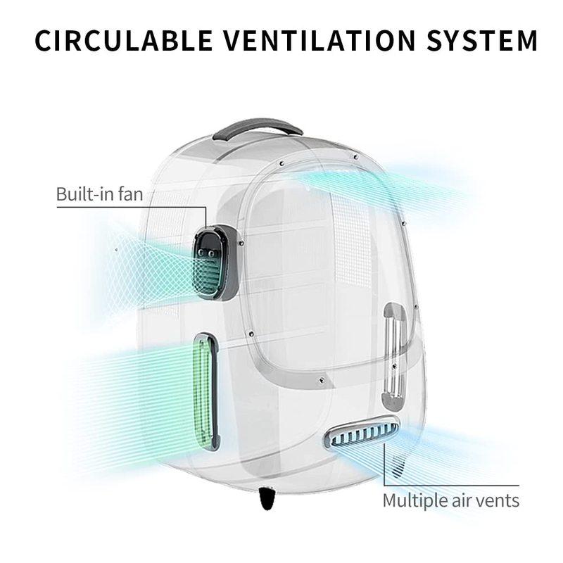 Luxury Large Portable Cabin Cat Backpack Cat Backpack Carrier Inbuilt Fan Light Transparent Breathable Aviation Pet Case