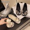 Fashion 2025 Autumn New Fashionable Casual Low Heel Pumps Women's Soft Soled Round Toe Shoes French Rhinestone Mary Jane Shoes