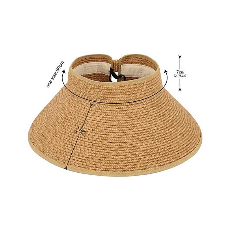 New Women Summer Visors Hat Foldable Sun Hat Wide Large Brim Beach Hats Straw Hat Chapeau Femme Beach UV Protection Caps