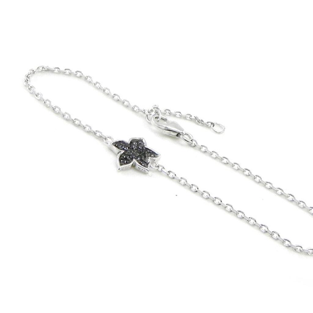 Les Trésors De Lily [I9102] - Silver Bracelet 'Flora' Black Silver (rhodium Plated) - 10 Mm