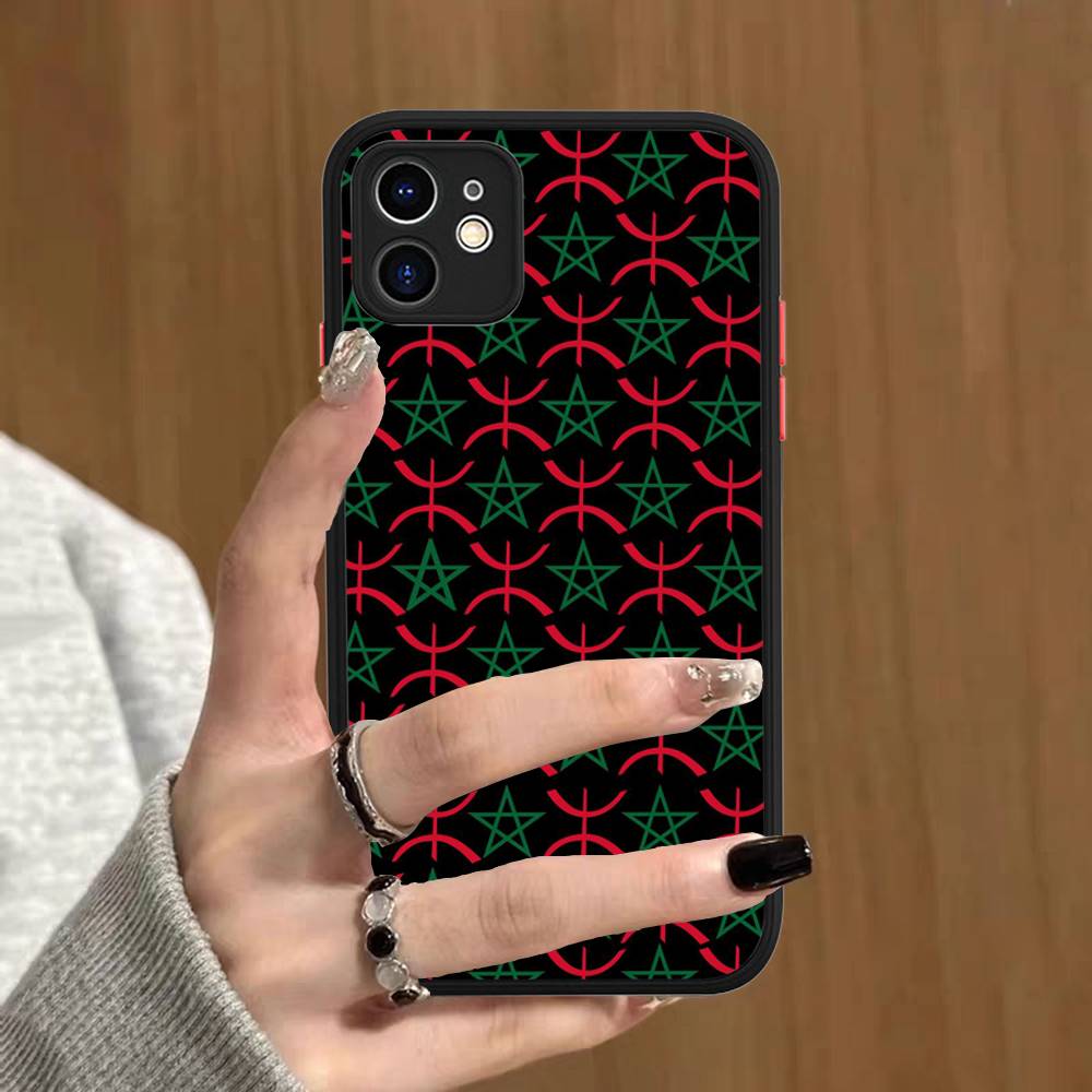 Карта и флаг Марокко Матовый защитный чехол для IPhone 16 15 14 13 12 11 Pro Max X XS MAX Защитный чехол