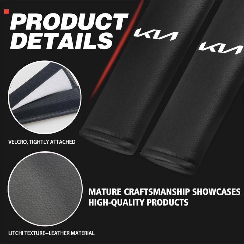 1/2Pcs Leather Car Seat Belt Shoulder Protector Seat Belt Cover For KIA Rio K5 K2 Sportage Ceed Sorento Picanto Stinger Soul ED7