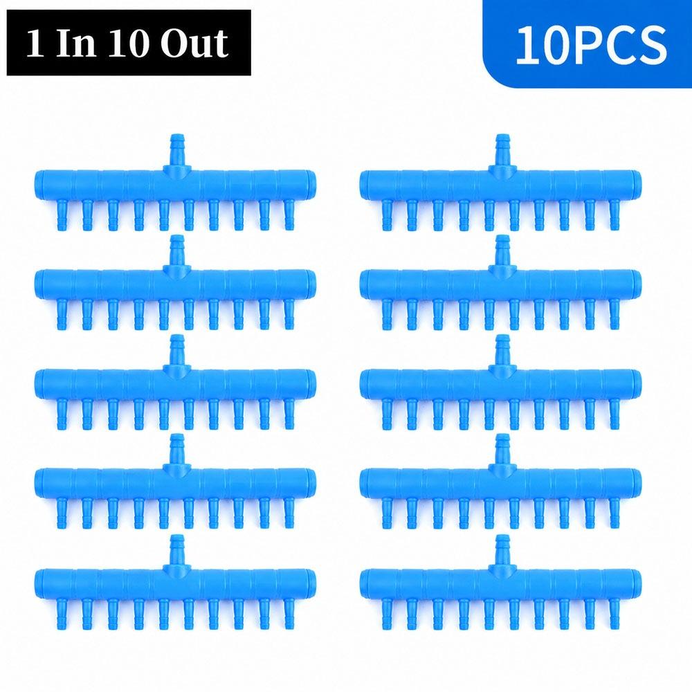 10Pcs Plastic Aquarium Air Splitter 4/5/8mm Oxygen Gas Diverter for Fish Tank Air Pump Oxygenation
