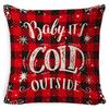 Christmas Pillowcase, Home Bedside Cushion, Linen Short Plush Printed Halloween Sofa Pillow
