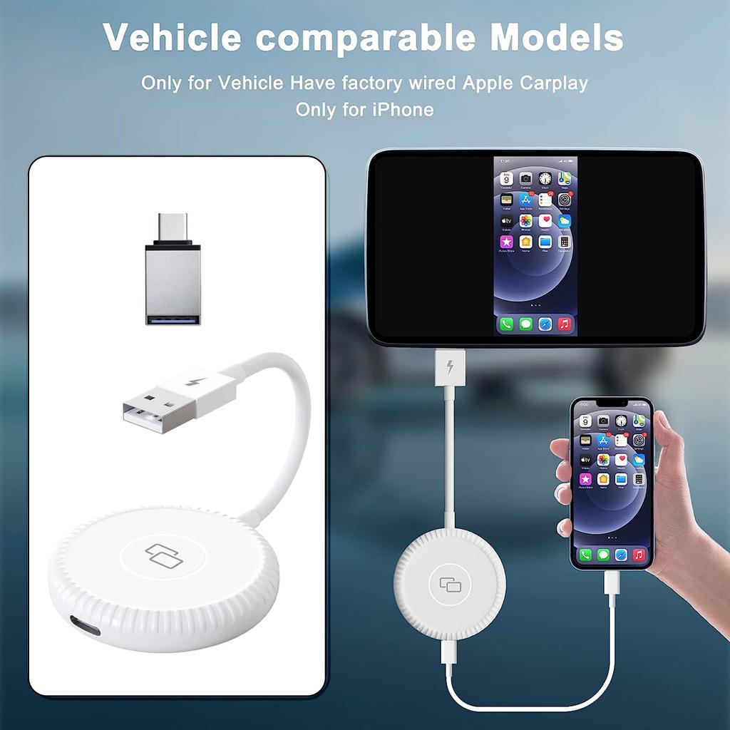 Высококачественный беспроводной адаптер для зеркалирования в автомобиле, конвертер-донгл для зеркалирования экрана автомобиля, поддержка USB-подключения, универсальный