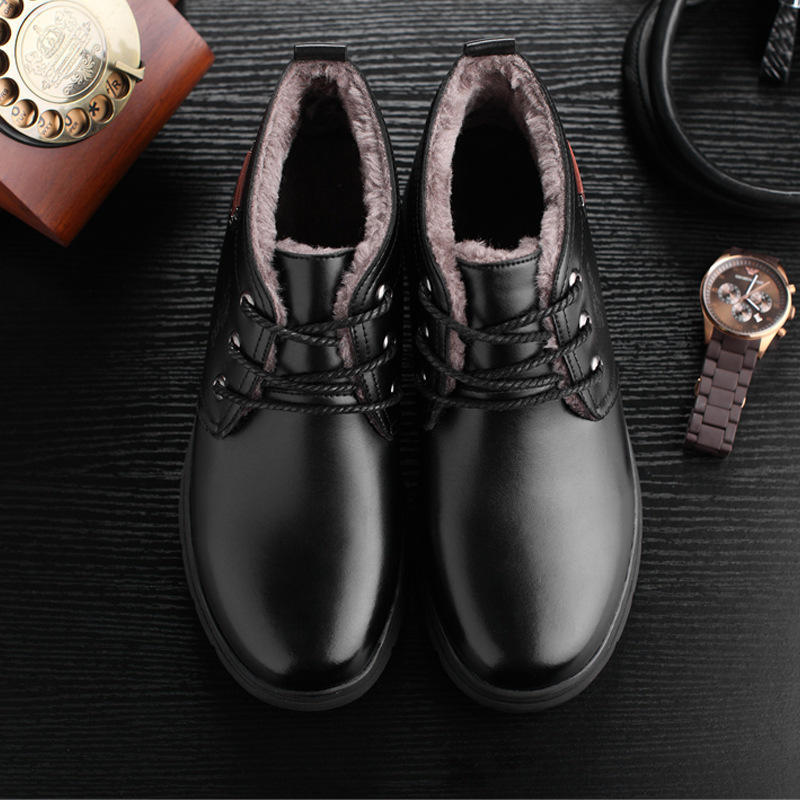 Мужские зимние ботинки Мужские снежные ботильоны Водонепроницаемые Теплые Меховые Повседневные Ботинки Обувь Chaussure Homme Большой размер thn78