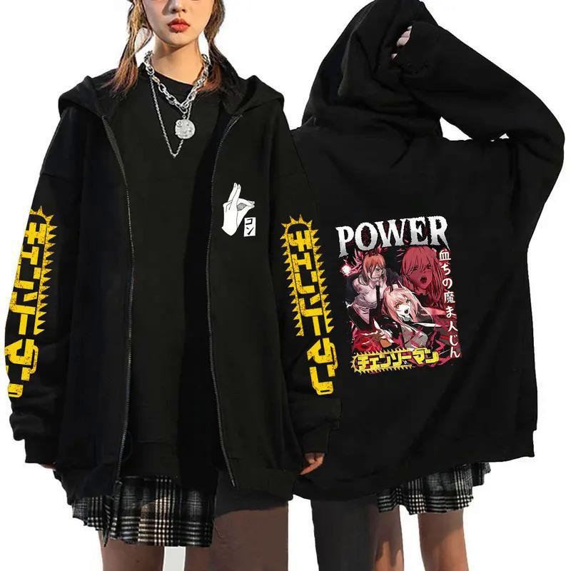 Anime Chainsaw Man Zip Hoodies Sweatshirts