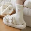 Cartoon Mink Velvet Thick Women's Socks Thick Fleece White Mid-tube Socks Winter Socks