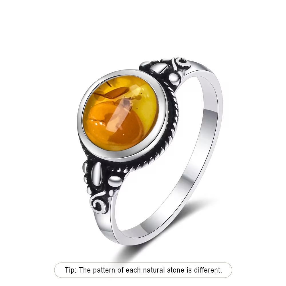 Кольцо из стерлингового серебра с натуральным янтарём, в форме цветка, овальное, лепестки, янтарные камни, подарки, изысканные украшения для женщин
