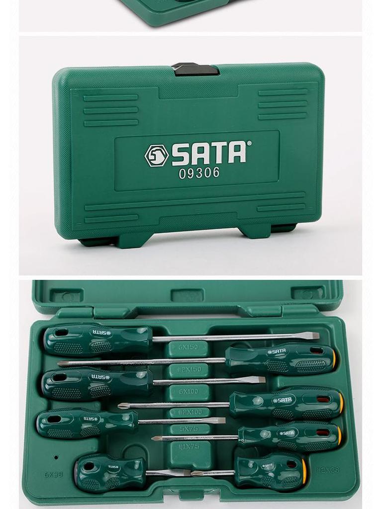 Набор отверток SATA T Series: Плоская, Крестовая, Цветок - Модели 09305, 09306, 09309