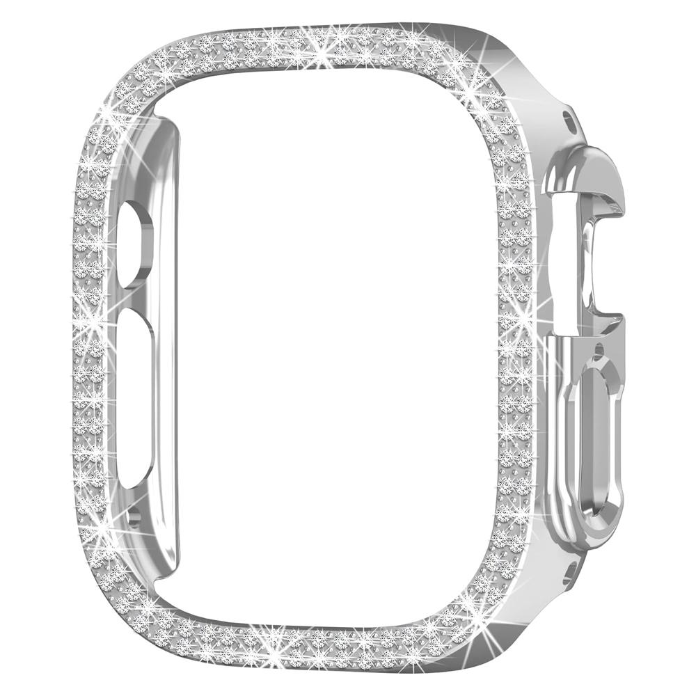 Алмазный чехол для Apple Watch Case Ultra/Ultra 2 49 мм Аксессуары Защитный Алмазный Жесткий Поликарбонатный Бампер Рамка iWatch Защитные Чехлы