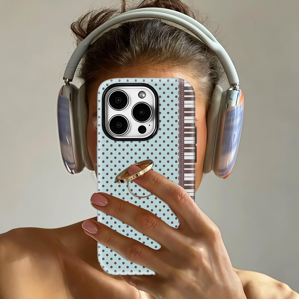 Чехол-клавиатура в горошек для IPhone 17 16 15 14 13 Pro Max Plus, прочный чехол с магнитом, однослойный, двухслойный