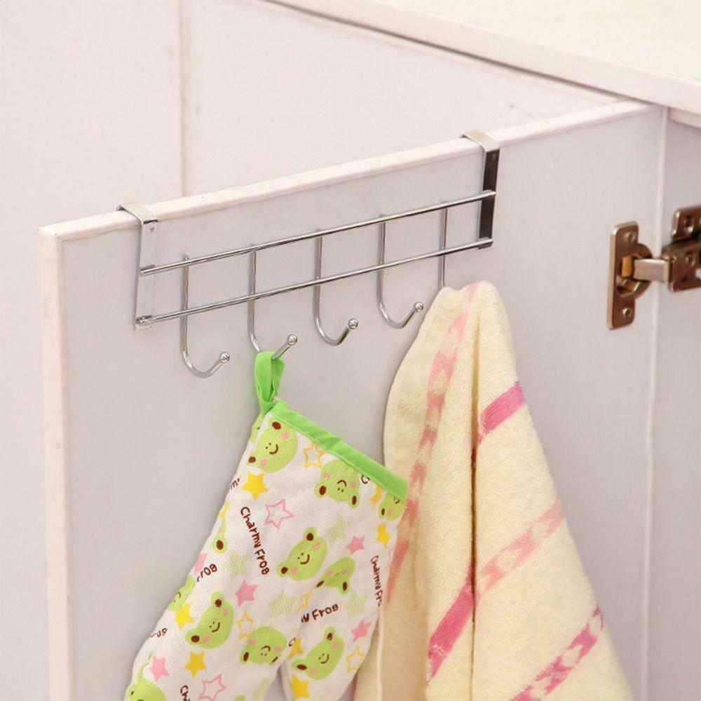 Coat Hanger Good Load-Bearing Door Hook 5 Hooks Rack Towel Hanger Rack Bathroom Organizer