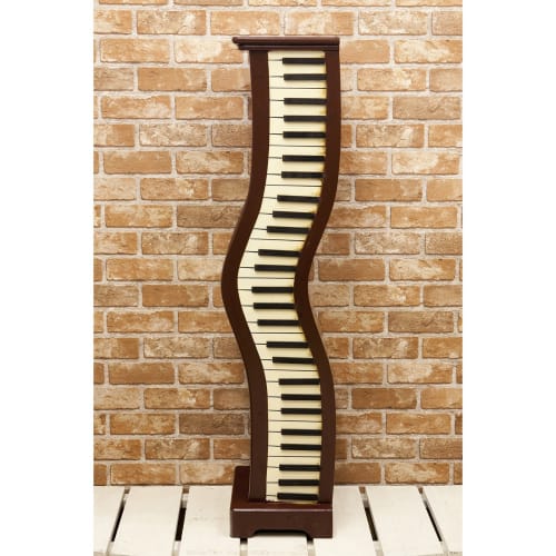 Antique Piano Keyboard and CD Holder (Brown)