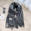 DUTRIEUX Faux Cashmere Solid Tassel Scarf & Shawl