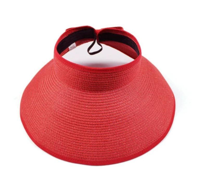 Summer Roll up Straw Hat Wide Brim Sun Visor Cap Beach Hat for Women