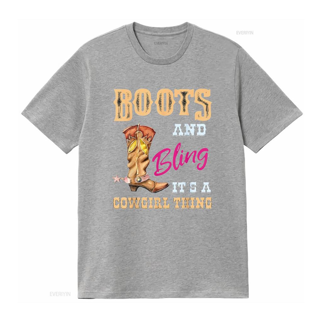 Girls Boots Bling Its A Cowgirl Thing Cute Horseback T Shirt vintage Washed Comfortable Unisex designer clothes Casual