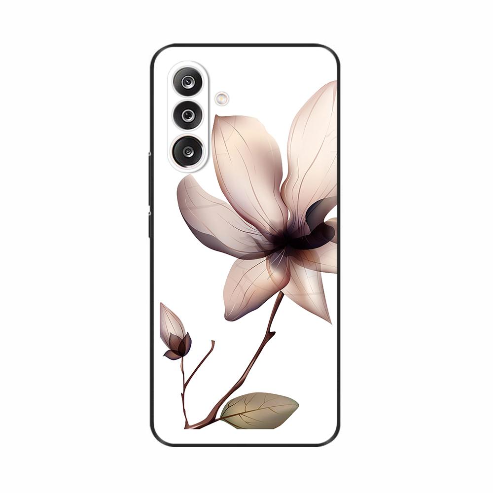 Чехол для Samsung M36 5G M366B Милые Цветы Кот Расписной Ударопрочный Силиконовый Задний Чехол Для Телефонов Samsung Galaxy M36 M35 M34