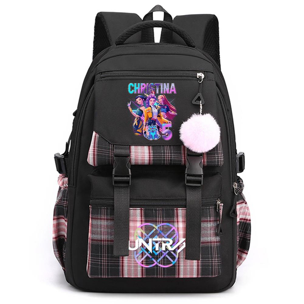 Cartoon Anime K-Pop Demon Hunters Printed Large Capacity Backpack for Teenger Student Bookbag Girl Boy Schoolbag Bookbag Women Waterproof Travel Bag