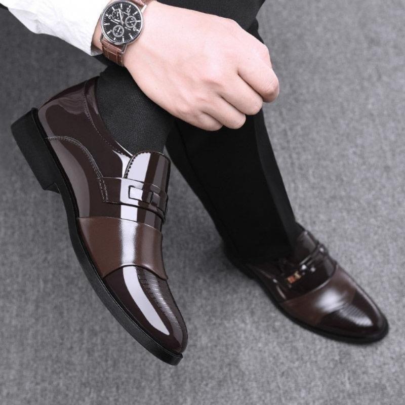 Leather shoes men's business new men's leather shoes dress casual fashion pointed casual shoes high sense