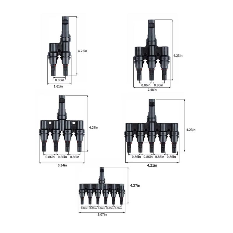 1 пара T2/T3/T4/T5/T6 Разветвители для солнечных панелей MC4, разъемы для кабелей, 30А 1000В, электрические фотоэлектрические разъемы для проводов