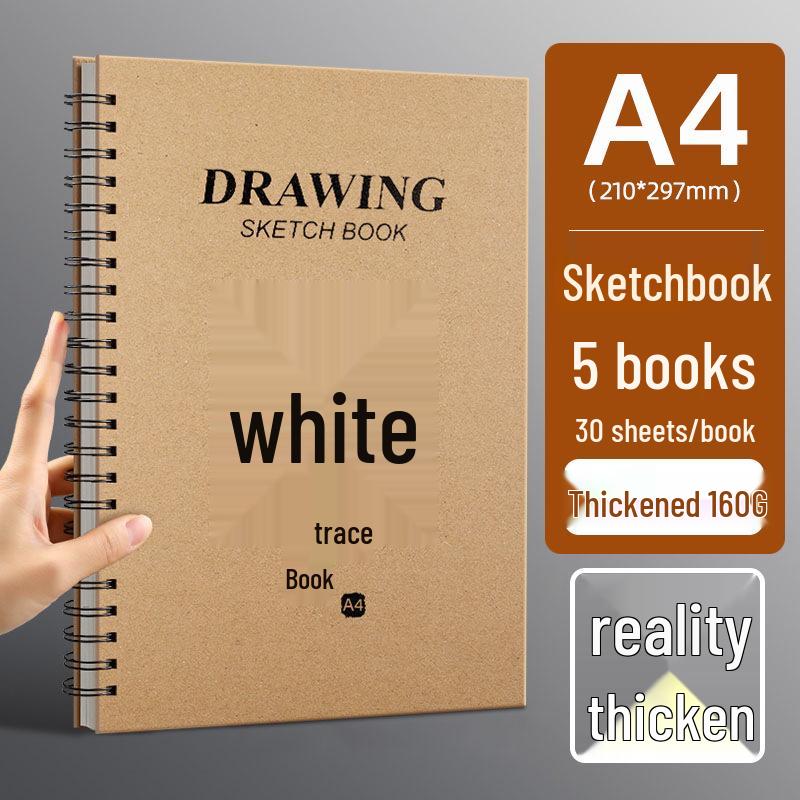 Thick Hardcover Coil Sketchbook A4, 8K, 16K - Art Student & Kids Drawing Book