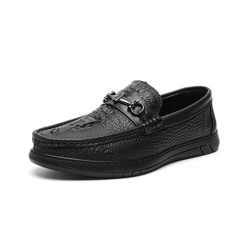 Spring Trendy Men's All-Matching Slip-on Casual Leather Shoes Business Casual Shoes Men's Breathable Non-Slip Shoes