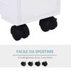 Bathroom Cabinet 2 Space-Saving Drawers with 4 Wheels Wood 16x52x71.5cm White