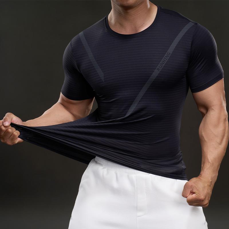 583309 Лето 2025 Американский Кэжуал Футболка с коротким рукавом Модная Спортивная Приталенная Эластичная Фитнес Уличная