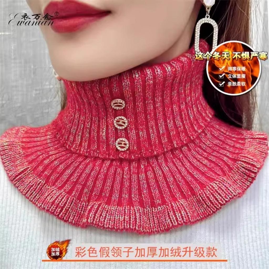Fake Collar Neck Warm Scarf Thickened Knitted Cervical Neck Cover