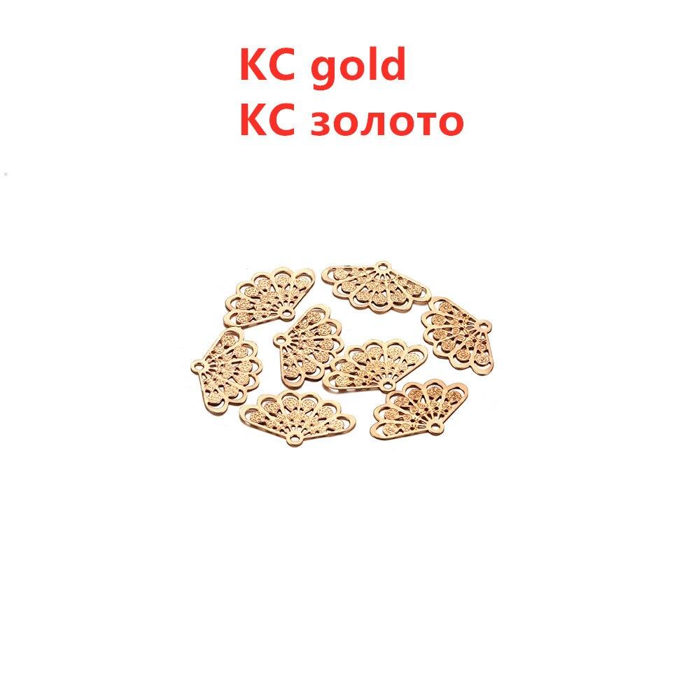 50 шт./лот, металл, латунь, филигрань, секторная форма, подвески, ожерелье, кулон для изготовления ювелирных изделий своими руками, принадлежности для изготовления ювелирных изделий, кулон, браслет
