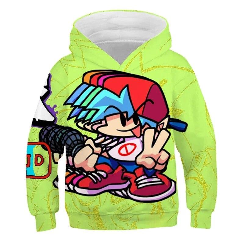 Hot Anime Game Friday Night Funkin 3d Print Hoodies Sweatshirts Boys Girls Fashion Hooded Pullover Cartoons Kids Unisex Clothing
